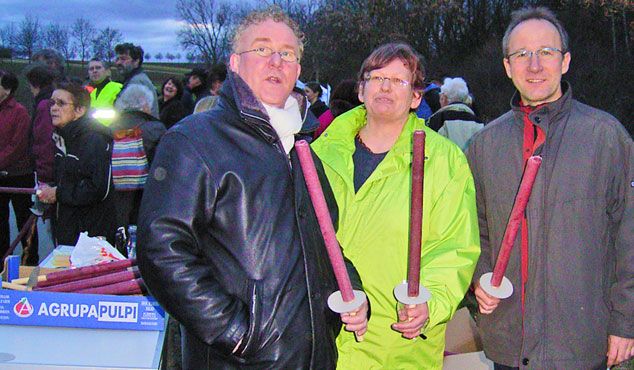 Lichterkette gegen Andriof-Brücke