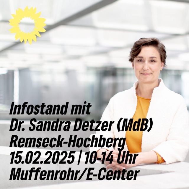 Sandra Detzer am Samstag, 15.02.2025, um 12 Uhr in Remseck-Hochberg