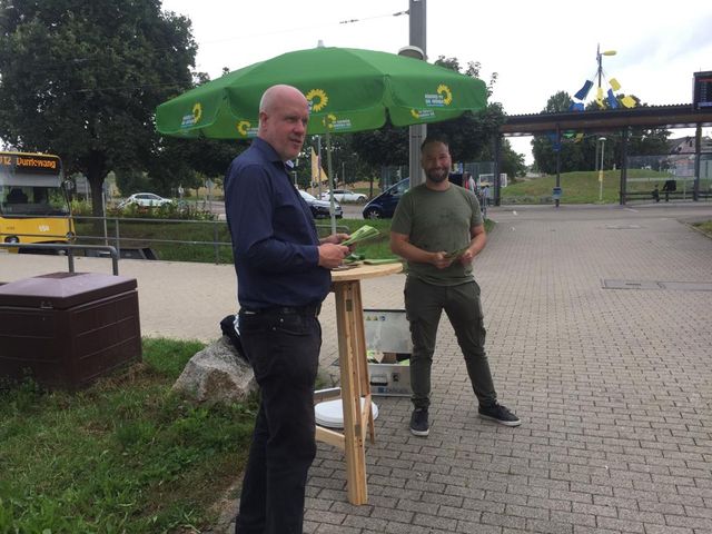 Infostand an U 12-Endhaltestelle